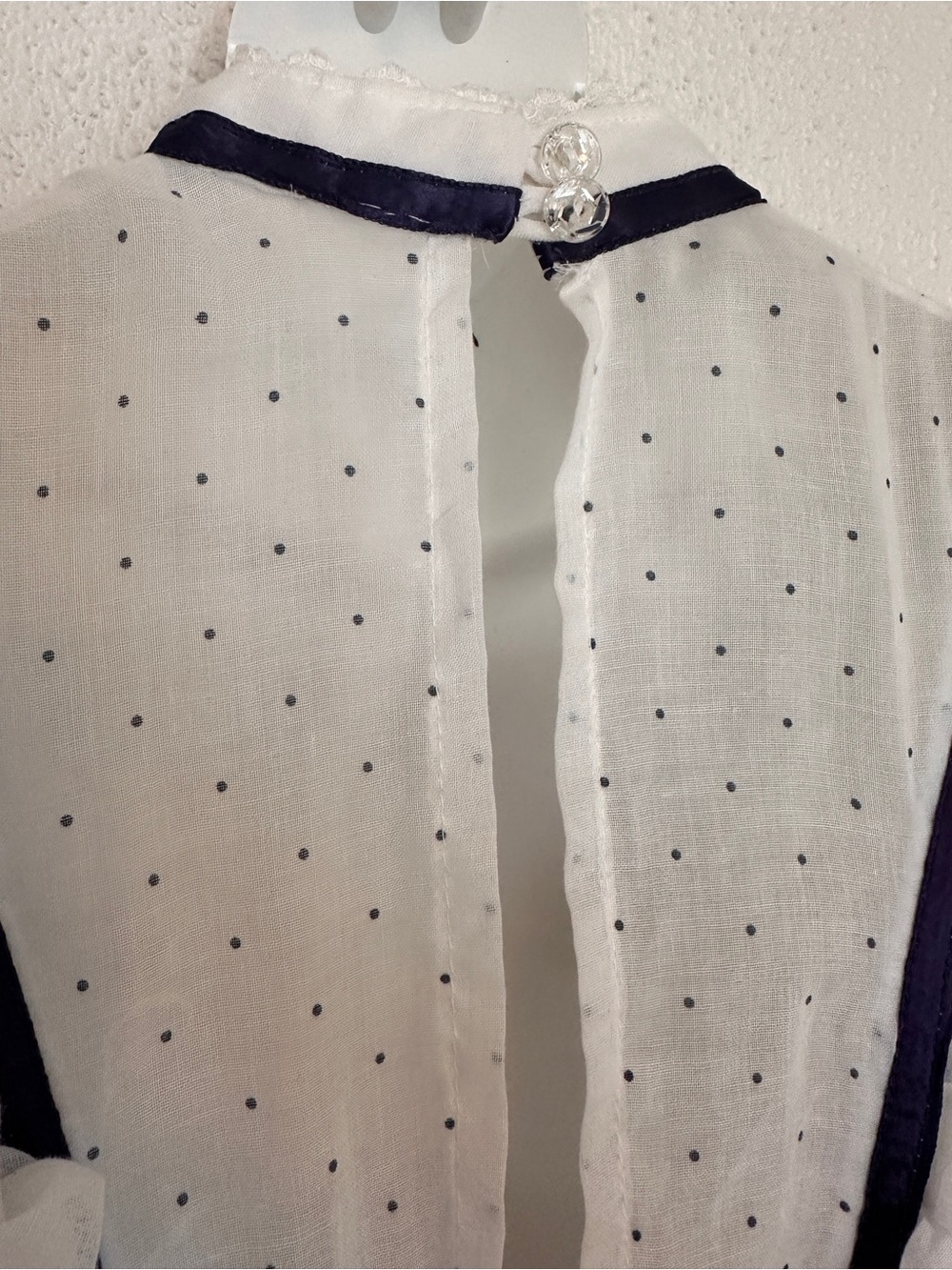 Vintage 70s Gunne Sax White Polka Dot Ruffle Maxi Prairie Dress size 11 - Picture 9 of 11